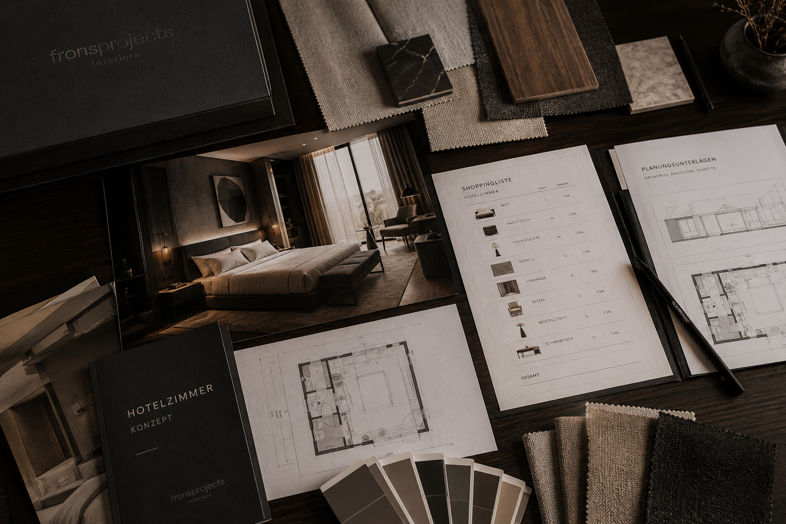 Designkonzept Materialien und Moodboard