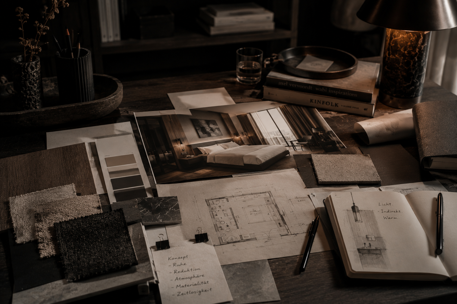 Interior Design Moodboard und Materialien